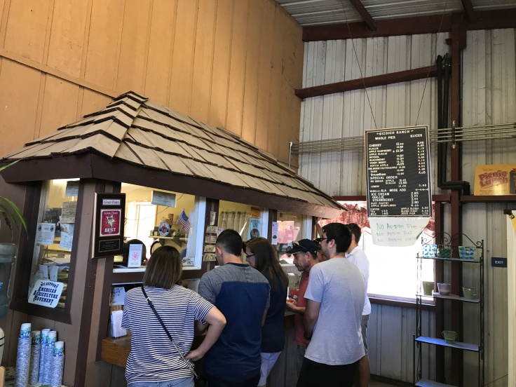 A Line of Customers at the Gizdich Ranch Pie Shop Wait for their Pies