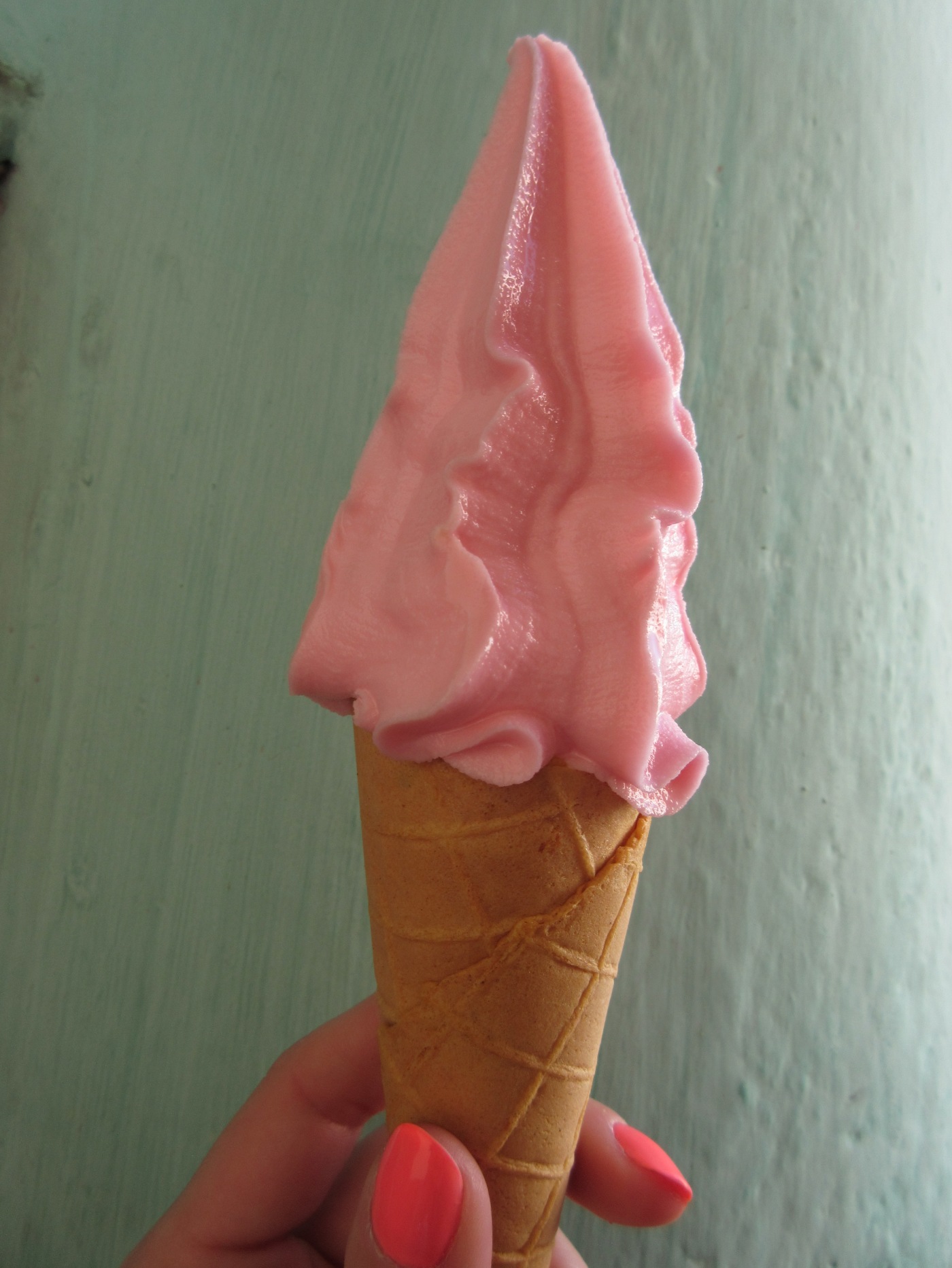 Fresh Fresa Ice Cream in Pinar del Río, Cuba - Fresa Means Strawberry in Spanish