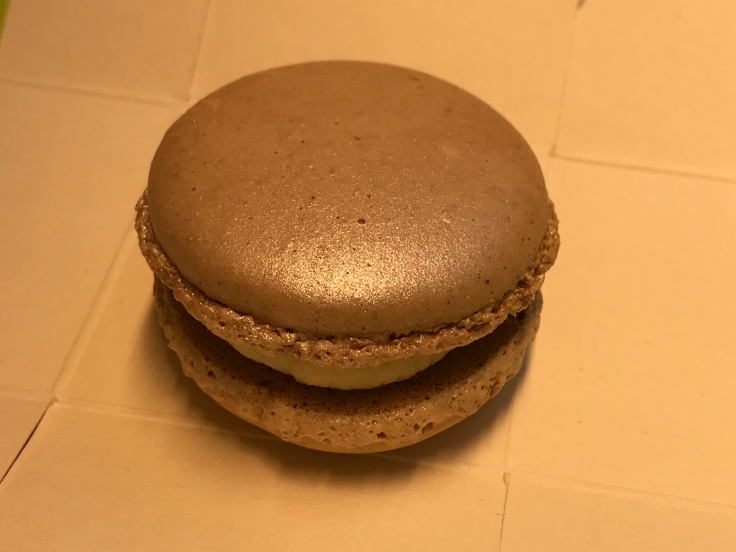 The Mac Daddy of Macarons - A Truffe Blanche & Noisette Macaron (White Truffle and Roasted Piemont Hazlenut Slivers Macaron) at Pierre Hermé in Paris, France